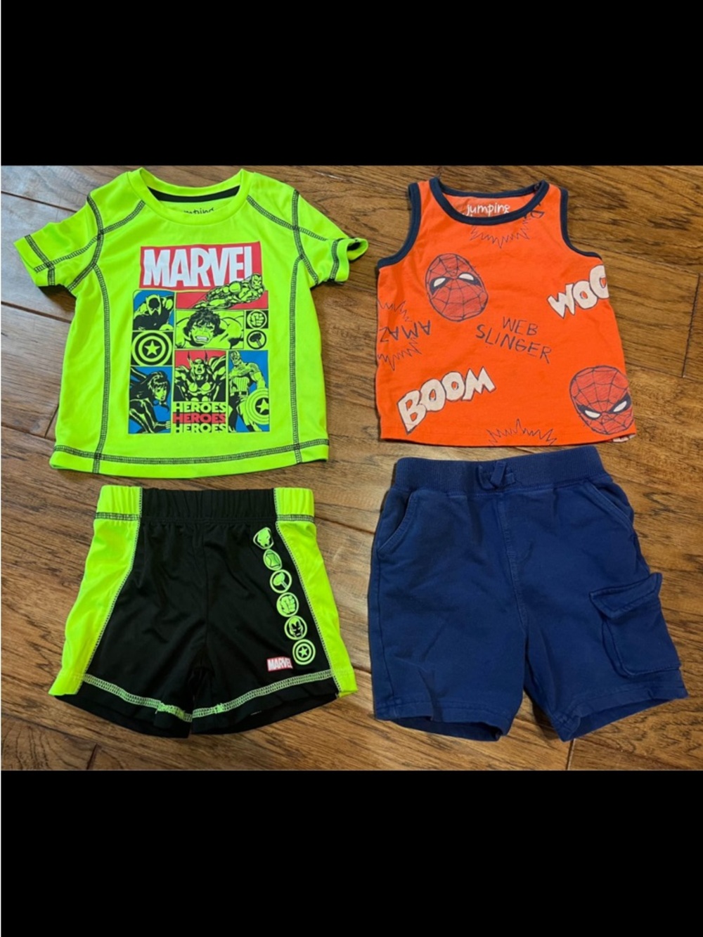 Marvel Neon Green & Orange Superhero Sets